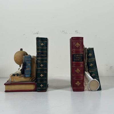 LOT 98B: Globe Collection - 12” World Globe & 2 Sets Of Book Ends