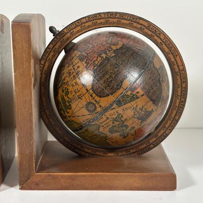 LOT 98B: Globe Collection - 12” World Globe & 2 Sets Of Book Ends