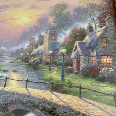 LOT 102 B: Thomas Kinkade Limited Edition Prints w/ Certificates of Authenticity: "Mountain Paradise", "Cobblestone...