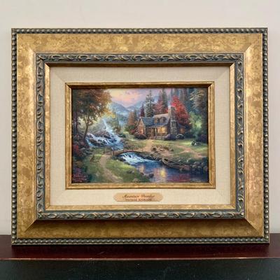 LOT 102 B: Thomas Kinkade Limited Edition Prints w/ Certificates of Authenticity: "Mountain Paradise", "Cobblestone...
