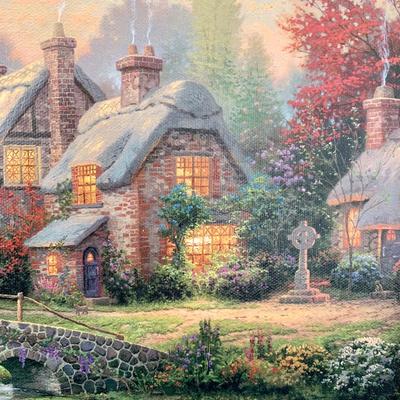 LOT 102 B: Thomas Kinkade Limited Edition Prints w/ Certificates of Authenticity: "Mountain Paradise", "Cobblestone...