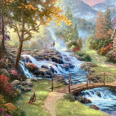 LOT 102 B: Thomas Kinkade Limited Edition Prints w/ Certificates of Authenticity: "Mountain Paradise", "Cobblestone...