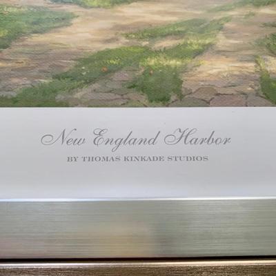 LOT 103 B: Framed & Numbered Thomas Kinkade Limited Edition Print "New England Harbor"