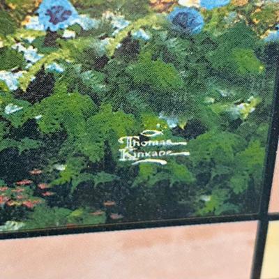 LOT 104 B: Limited Edition Thomas Kinkade Framed & Numbered Thomas Kinkade Print & "Lamplight Lane" Bradford Exchange...