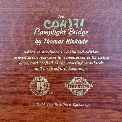 LOT 104 B: Limited Edition Thomas Kinkade Framed & Numbered Thomas Kinkade Print & "Lamplight Lane" Bradford Exchange...