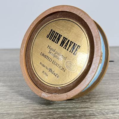 LOT 107L: John Wayne Franklin Mint Limited Edition Figurines w/ Glass Cloches