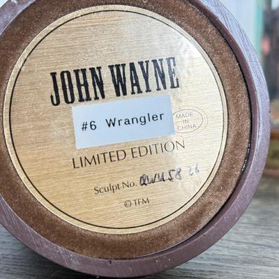 LOT 107L: John Wayne Franklin Mint Limited Edition Figurines w/ Glass Cloches