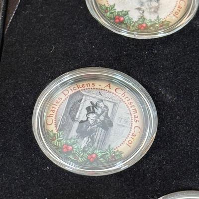 LOT 110L: Charles Dickens A Christmas Carol Coins, Postcards & Dickens Inn Souvenir Mugs