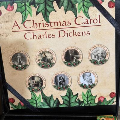 LOT 110L: Charles Dickens A Christmas Carol Coins, Postcards & Dickens Inn Souvenir Mugs