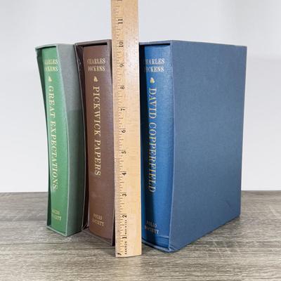 LOT 114L: Folio Society Charles Dickens Books - David Copperfield, Pickwick Papers & Great Expectations