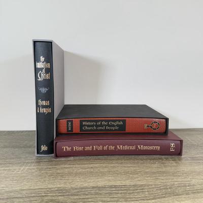 LOT 116L: Folio Society Books - Imitation of Christ, History of the English Church and People & The Rise and Fall of the Medieval...