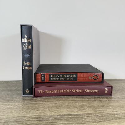 LOT 116L: Folio Society Books - Imitation of Christ, History of the English Church and People & The Rise and Fall of the Medieval...