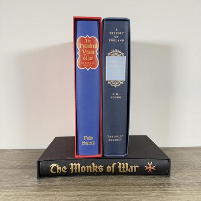 LOT 118L: Folio Society Books - A History of England, The Hundred Years War & The Monks of War