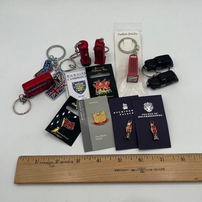 LOT 121J: British Memorabilia - Keychains, Pins, & More!