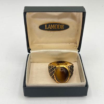 LOT 122J: Vintage Gold Plated Tiger’s Eye Ring, Sterling Cufflinks & More!