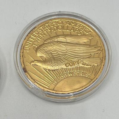 LOT 138J: Commemorative 1854 and 1933 Double Eagle Replicas