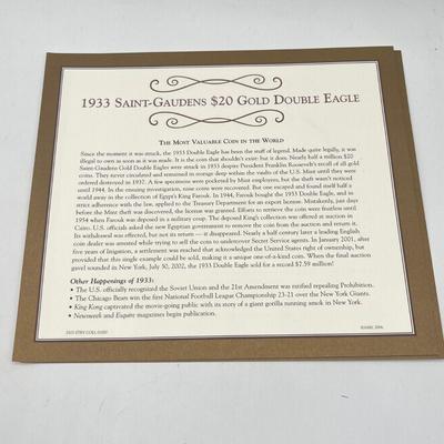 LOT 138J: Commemorative 1854 and 1933 Double Eagle Replicas