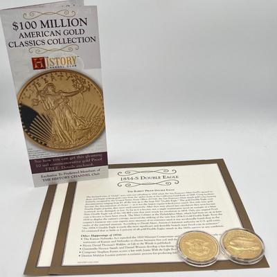 LOT 138J: Commemorative 1854 and 1933 Double Eagle Replicas