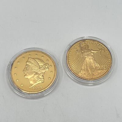 LOT 138J: Commemorative 1854 and 1933 Double Eagle Replicas