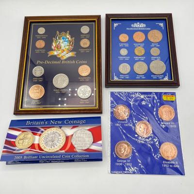 LOT 142: Framed British Coins & Other Coinage Collections!