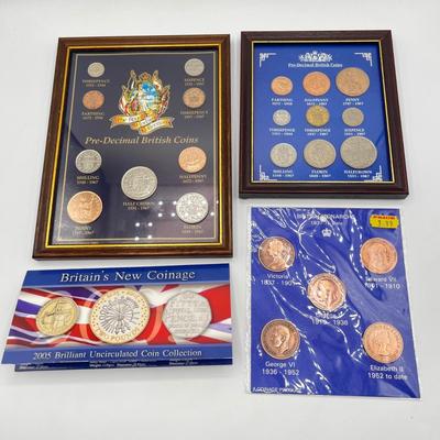 LOT 142: Framed British Coins & Other Coinage Collections!