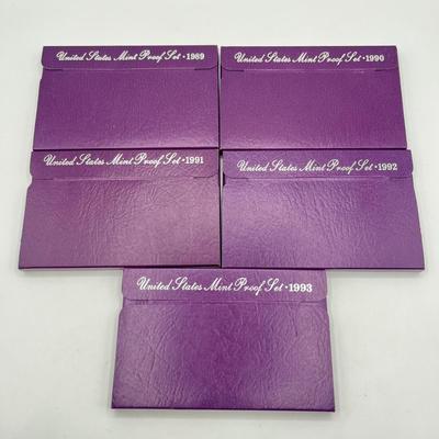 LOT 143J: United States Mint Proof Sets - ‘89 to ‘93