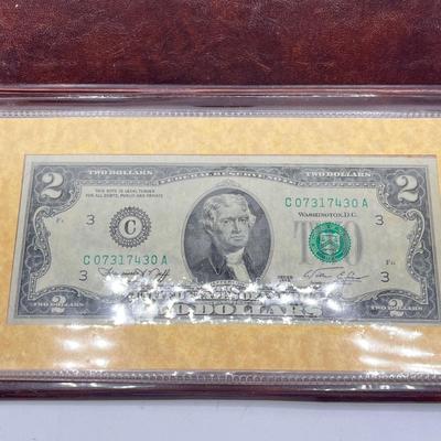 LOT 144J: 1989 Inauguration Commemorative Coin & First-Day Issue 2 Dollar Bill