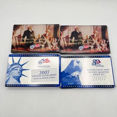 LOT 146J: 2007 Various Mint Proof Coin Sets - Presidential Coins, Quarters & More!