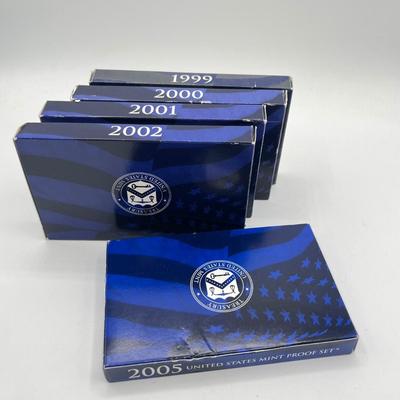 LOT 149J: Five United States Mint Proof Coin Sets