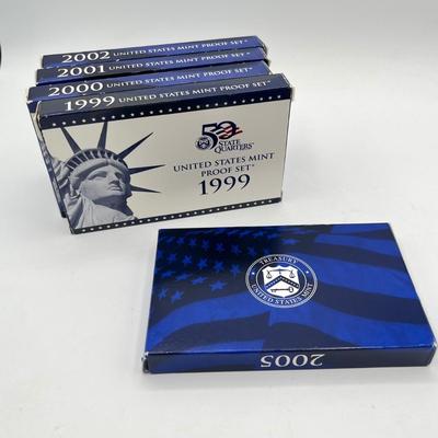 LOT 149J: Five United States Mint Proof Coin Sets