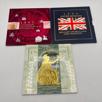LOT 159J: British Uncirculated Coin Sets - 1993, 1996, 1996