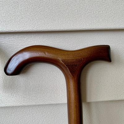 LOT 162 G: Wooden Coat Rack, Oak Umbrella Stand, & Collection of Walking Sticks & Canes (Wood & Aluminum)