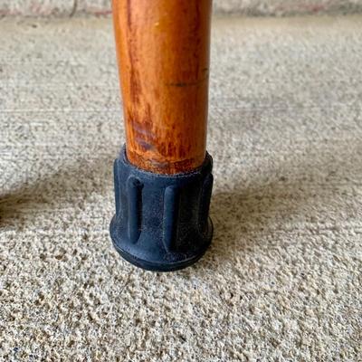 LOT 162 G: Wooden Coat Rack, Oak Umbrella Stand, & Collection of Walking Sticks & Canes (Wood & Aluminum)