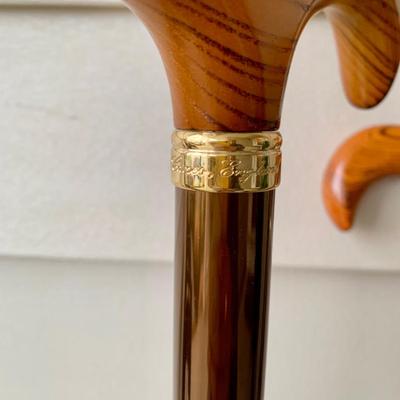 LOT 162 G: Wooden Coat Rack, Oak Umbrella Stand, & Collection of Walking Sticks & Canes (Wood & Aluminum)