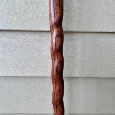 LOT 162 G: Wooden Coat Rack, Oak Umbrella Stand, & Collection of Walking Sticks & Canes (Wood & Aluminum)