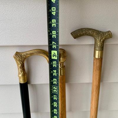 LOT 163 B: Brass Handle Walking Canes