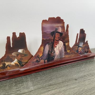 LOT 164B: John Wayne Bradford Exchange - An American Hero Illuminated Statement Edition A0574, American Legend 1st Issue A7344, Silver...