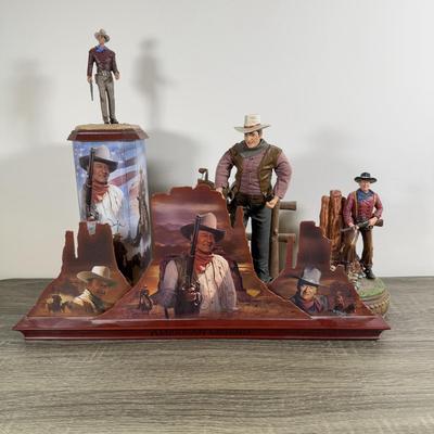 LOT 164B: John Wayne Bradford Exchange - An American Hero Illuminated Statement Edition A0574, American Legend 1st Issue A7344, Silver...