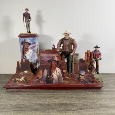 LOT 164B: John Wayne Bradford Exchange - An American Hero Illuminated Statement Edition A0574, American Legend 1st Issue A7344, Silver...