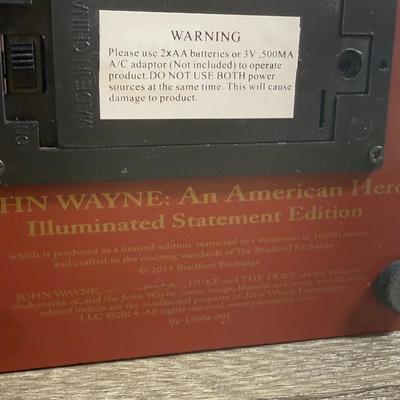 LOT 164B: John Wayne Bradford Exchange - An American Hero Illuminated Statement Edition A0574, American Legend 1st Issue A7344, Silver...