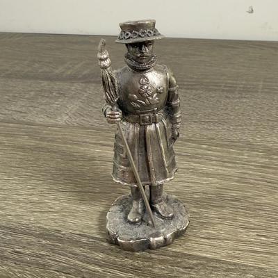 LOT 170L: Collection of Silvertone Statues w/ Big Ben Clock