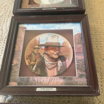 LOT 176L: John Wayne Calendar, Clock & Bradford Exchange Plates in Shadowboxes