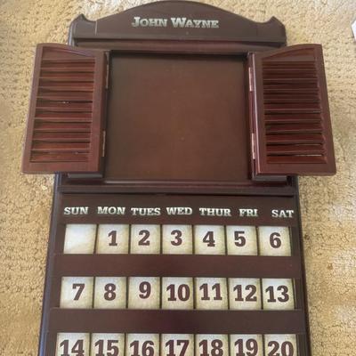 LOT 176L: John Wayne Calendar, Clock & Bradford Exchange Plates in Shadowboxes