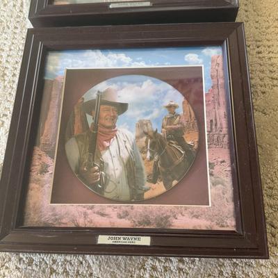 LOT 176L: John Wayne Calendar, Clock & Bradford Exchange Plates in Shadowboxes