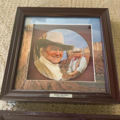LOT 176L: John Wayne Calendar, Clock & Bradford Exchange Plates in Shadowboxes