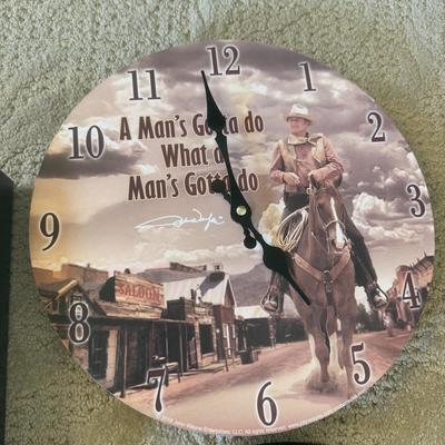 LOT 176L: John Wayne Calendar, Clock & Bradford Exchange Plates in Shadowboxes
