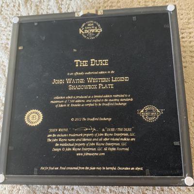 LOT 176L: John Wayne Calendar, Clock & Bradford Exchange Plates in Shadowboxes