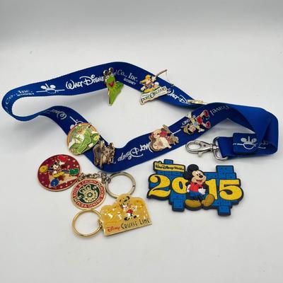 LOT 183J: Collection of Vintage Disney Pins w/ Lanyard