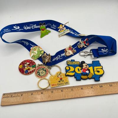 LOT 183J: Collection of Vintage Disney Pins w/ Lanyard