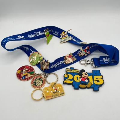 LOT 183J: Collection of Vintage Disney Pins w/ Lanyard